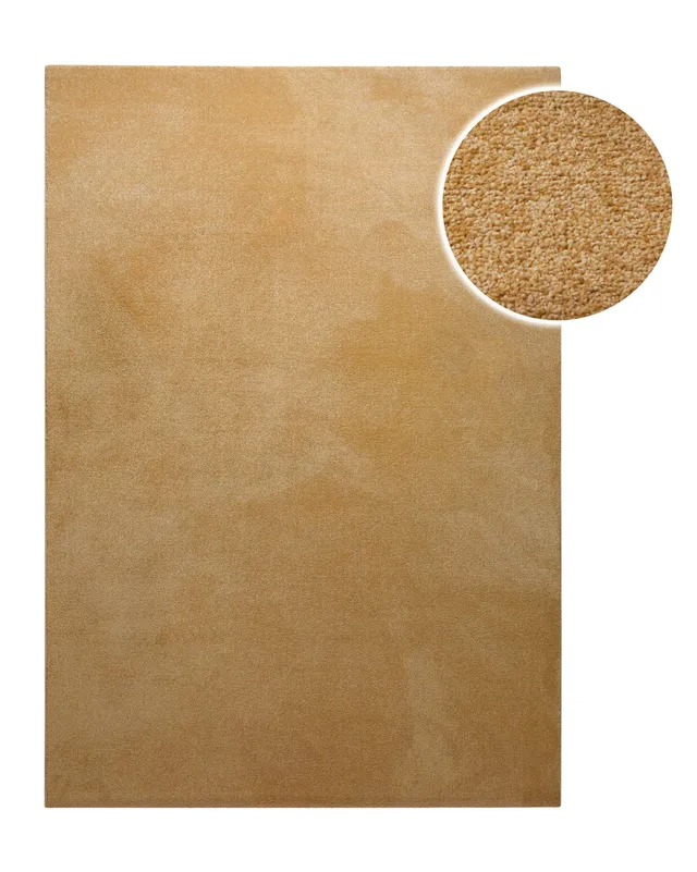 weconhome-basics-freja-kurzflorteppich-ocker-gelb-uni image 1