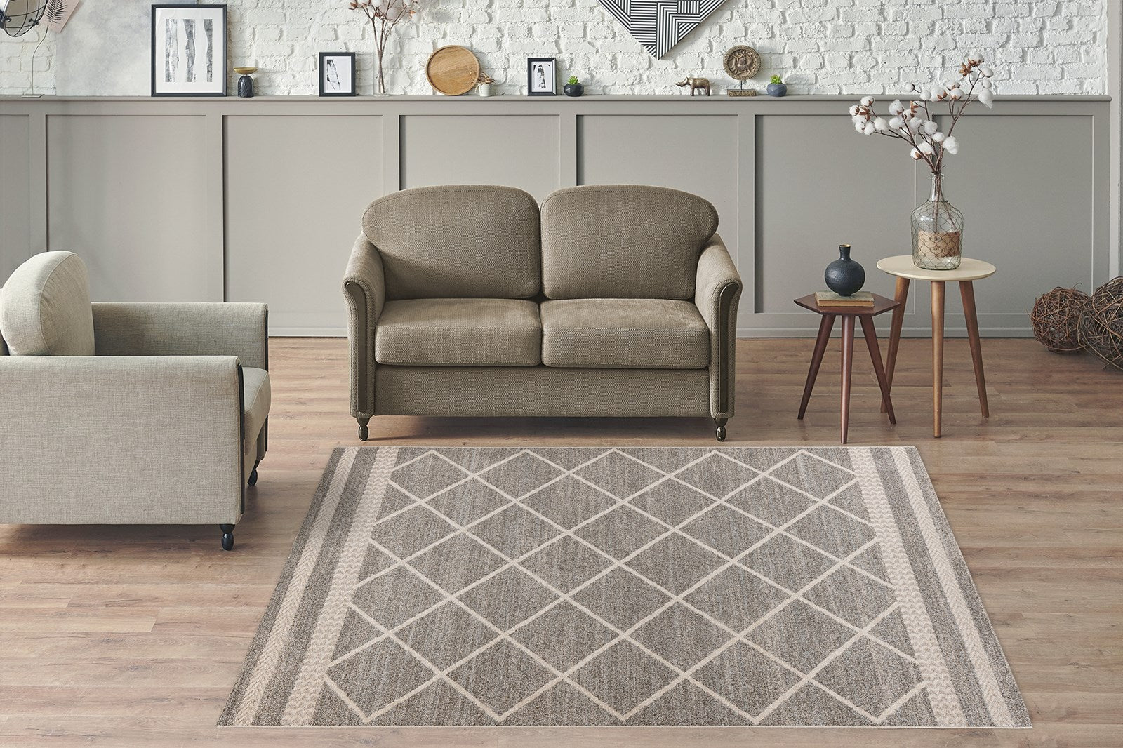 kayoom-rhombus-225-moderner-kurzflorteppich-mit-grafischem-rautenmuster-pflegele image 3