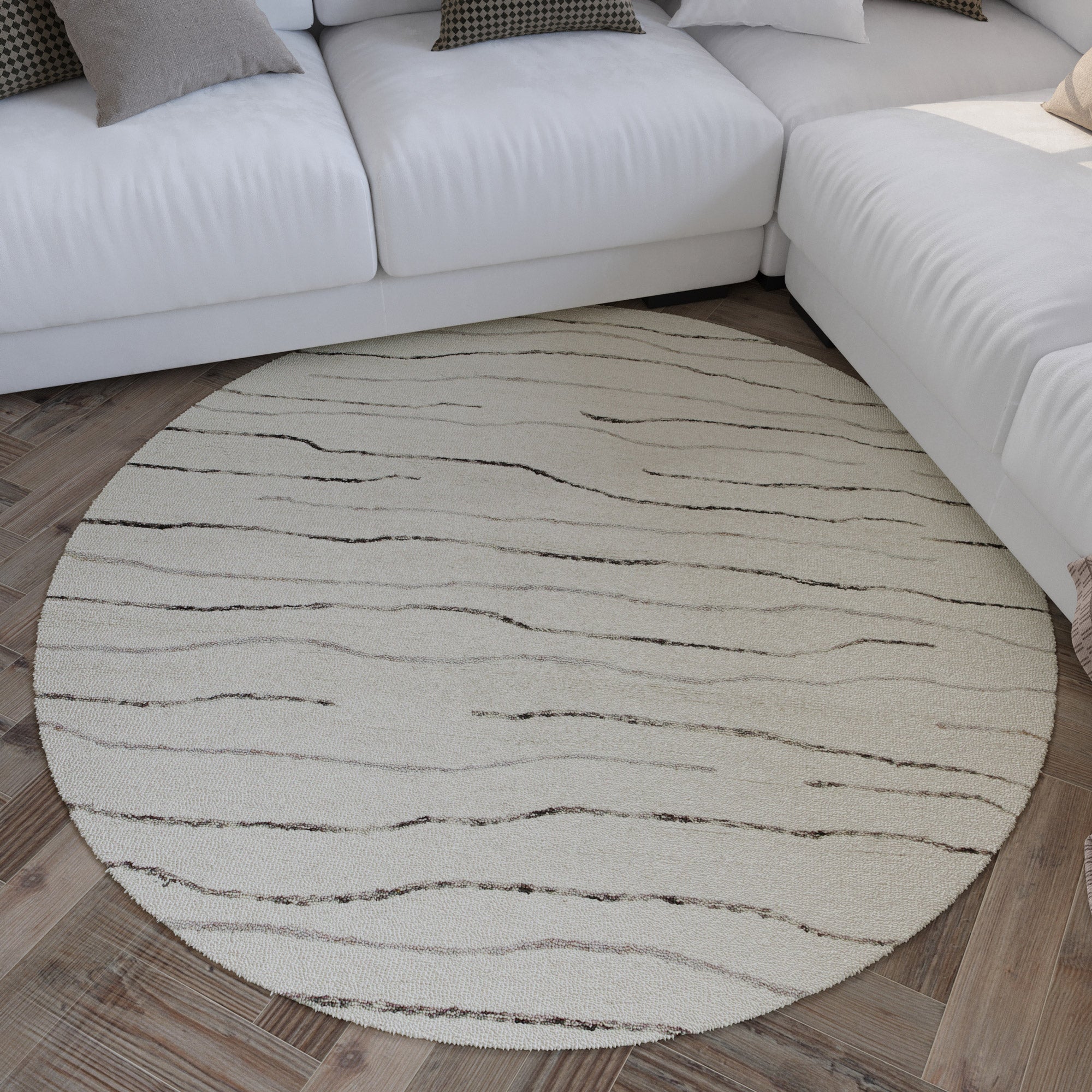 weconhome-hamptons-eleven-kurzflor-teppich-rund-creme-wei-aus-100-schurwolle-han image 2