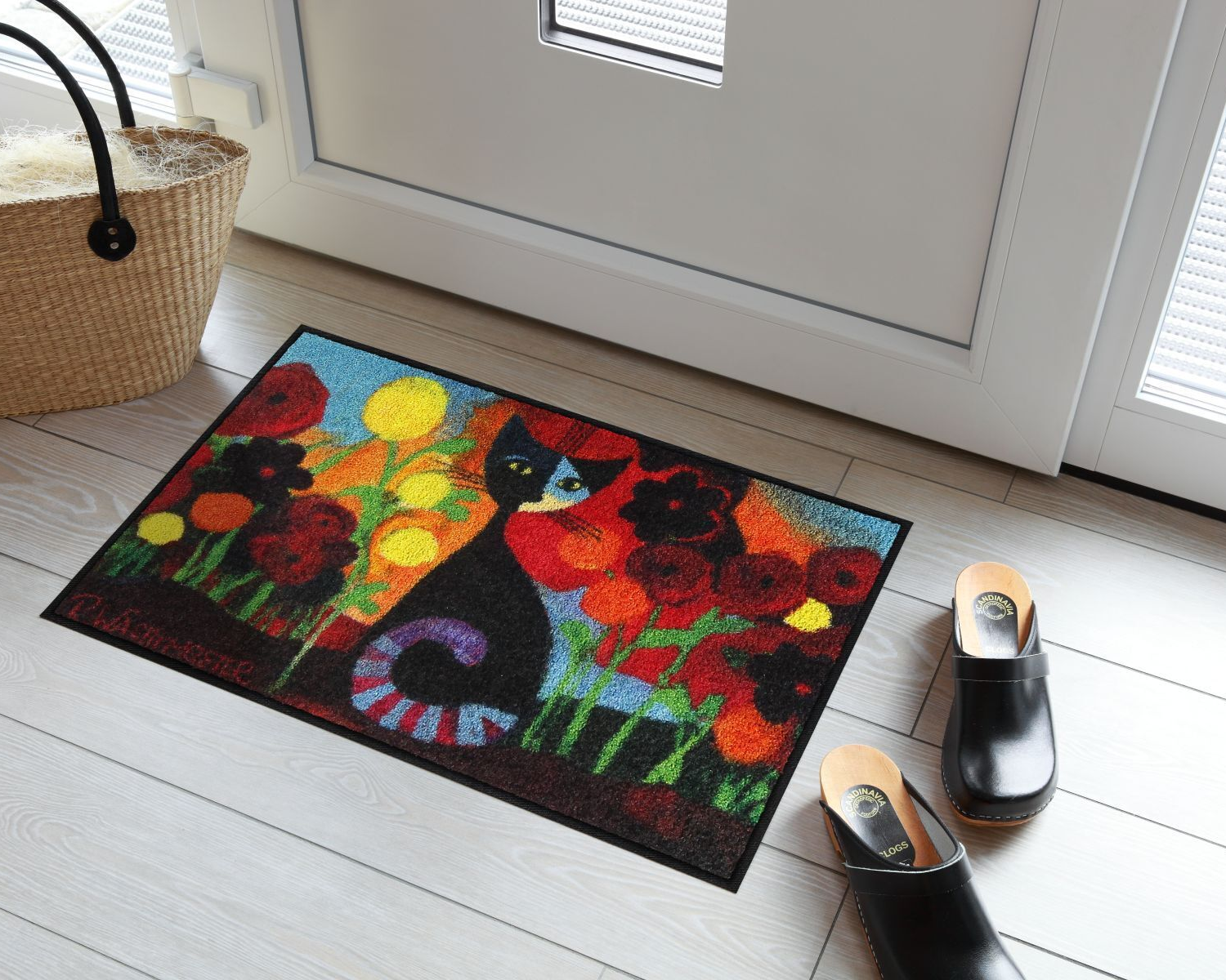 salonloewe-candela-eingangsmatte-50-x-75-cm-bunte-katze-schmutzfangmatte-made-in image 2