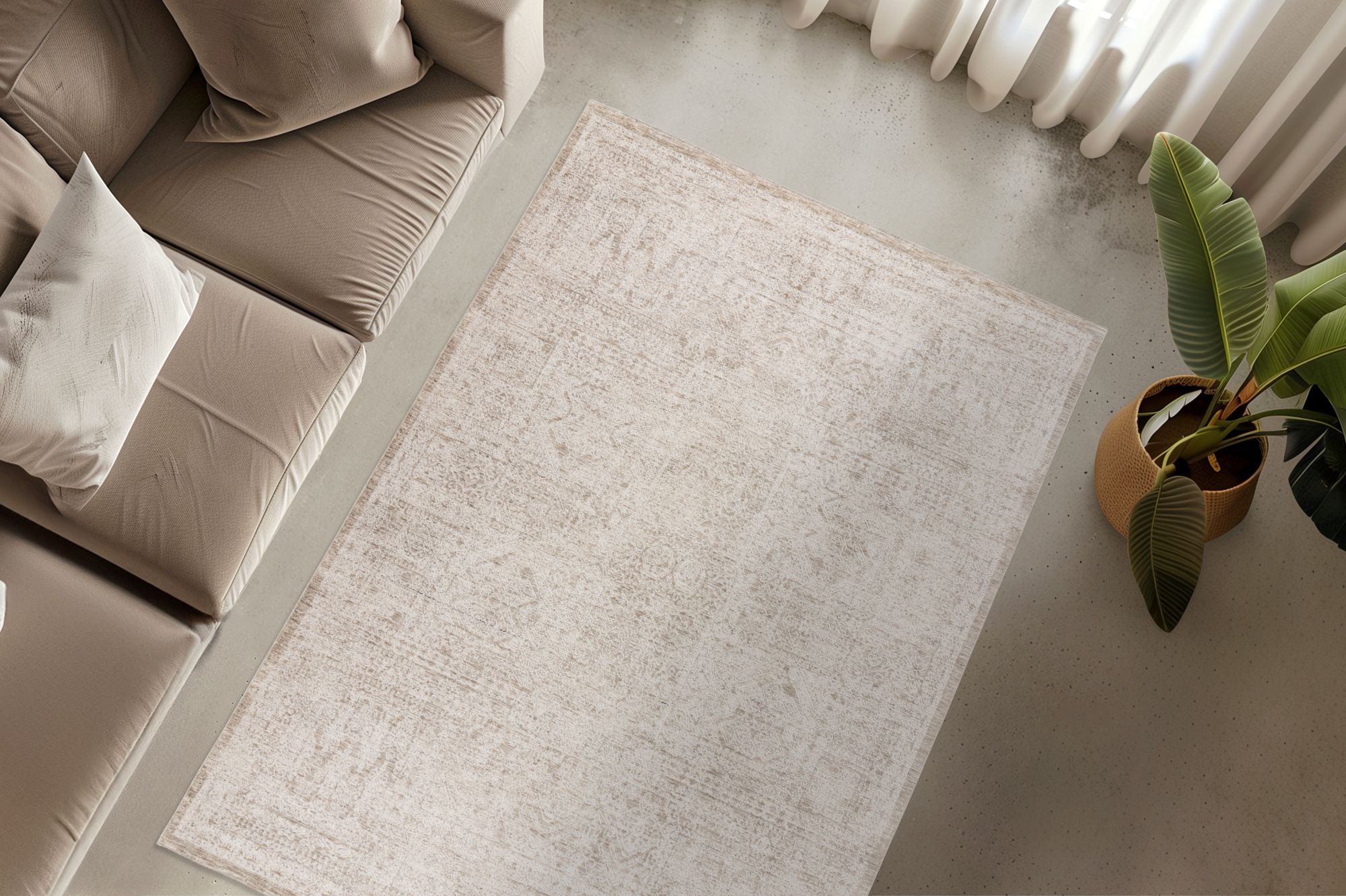 kayoom-teppich-amora-259-kurzflor-teppich-creme-11-mm-florh-he-pflegeleicht-poly image 4