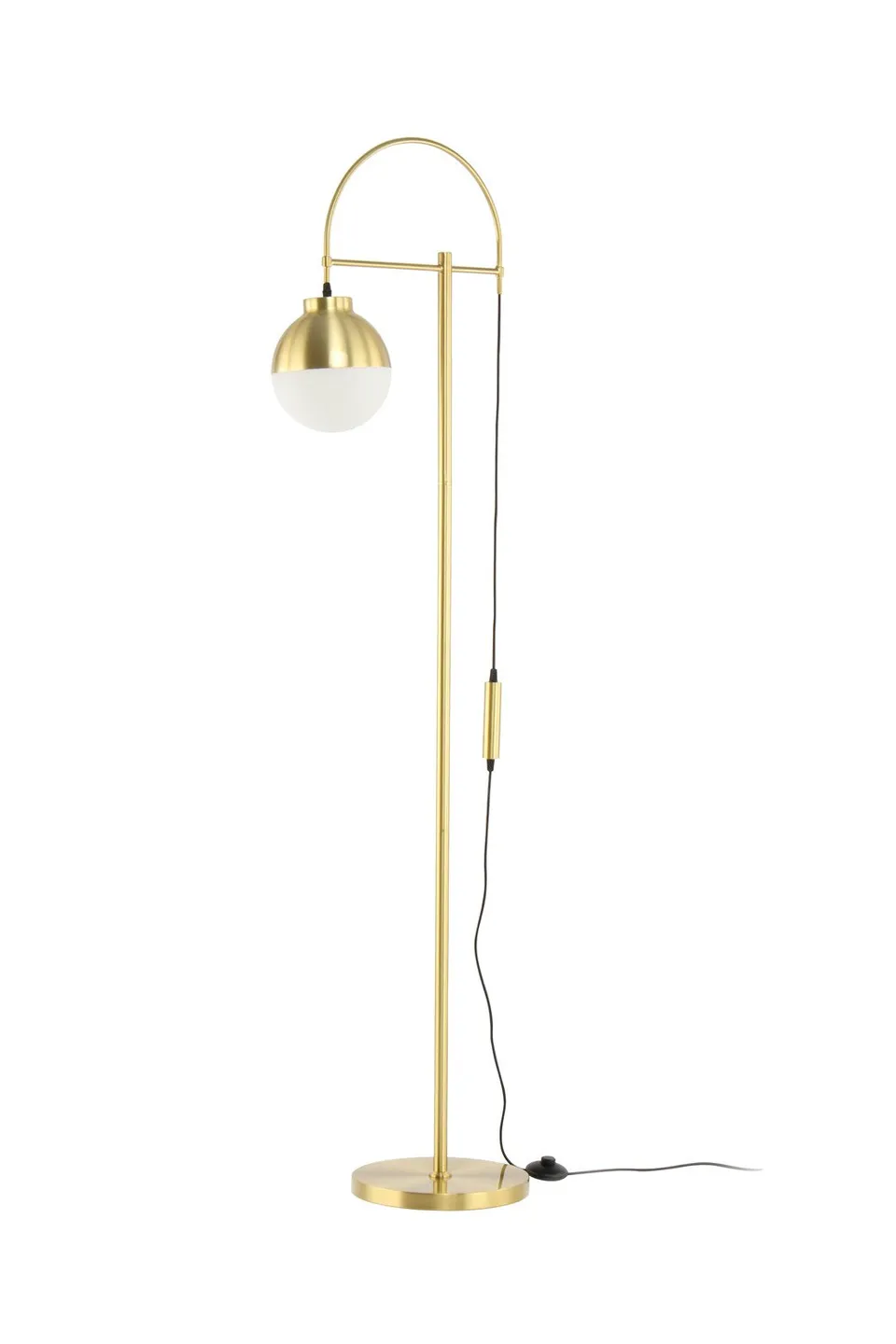 kayoom-stehlampe-lavina-125-kugelf-rmiger-glasschirm-metallgestell-glamour-ses-d image 1