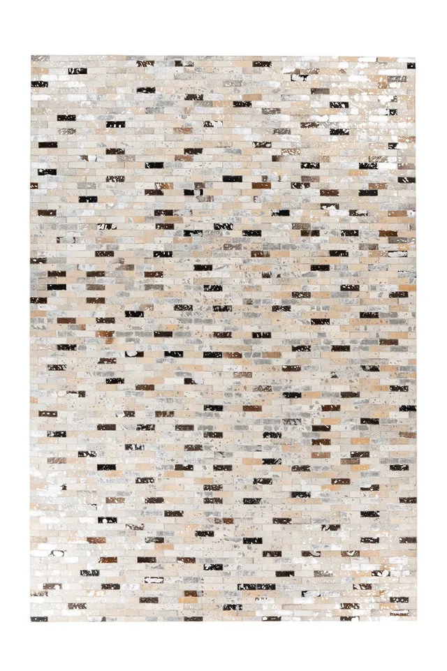 kayoom-lavin-525-design-teppich-im-patchwork-look-aus-leder-unikat-mit-lederopti image 1