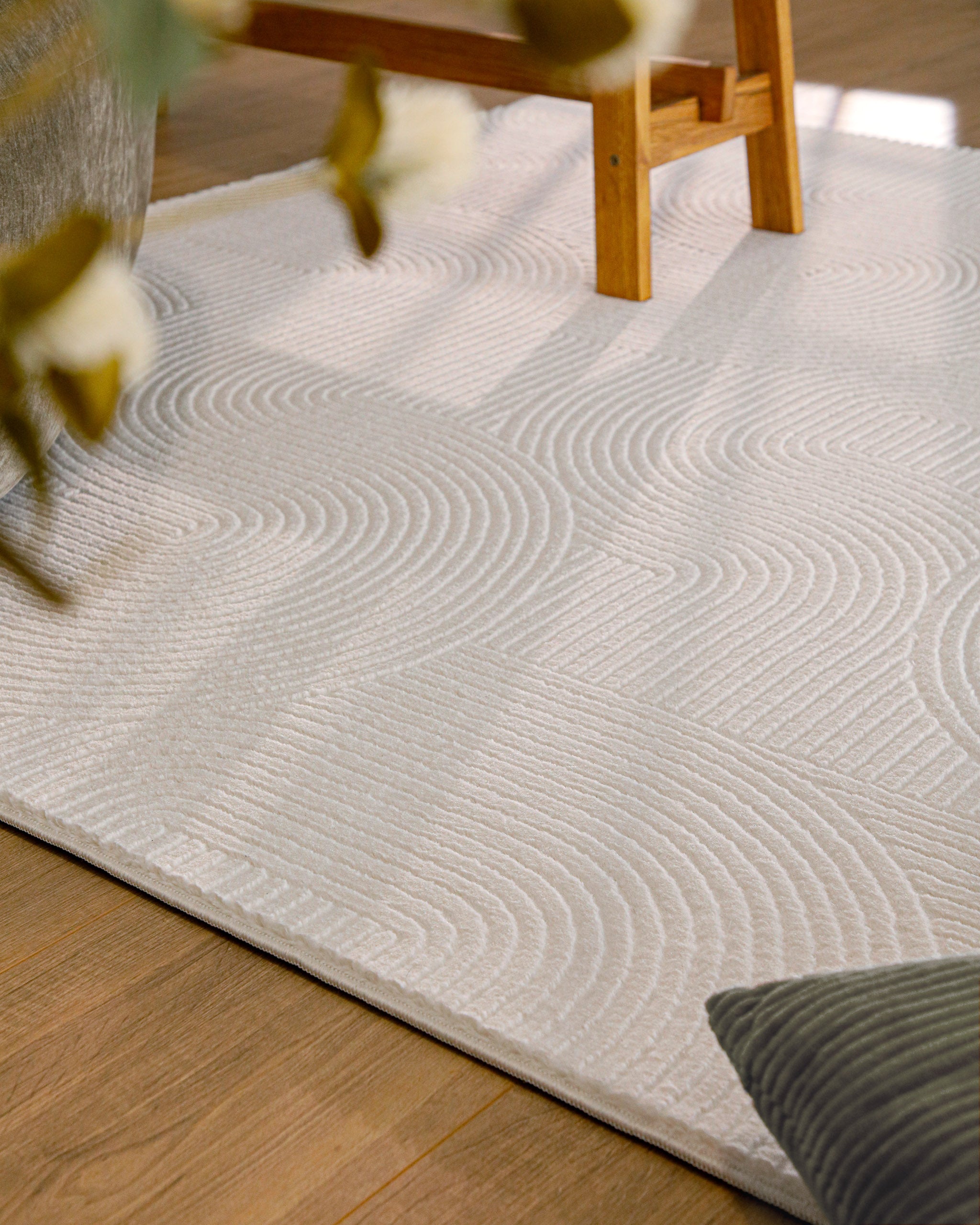 weconhome-kurzflorteppich-nuuk-arc-getufteter-teppich-in-creme-wei-mit-hoch-tief image 2