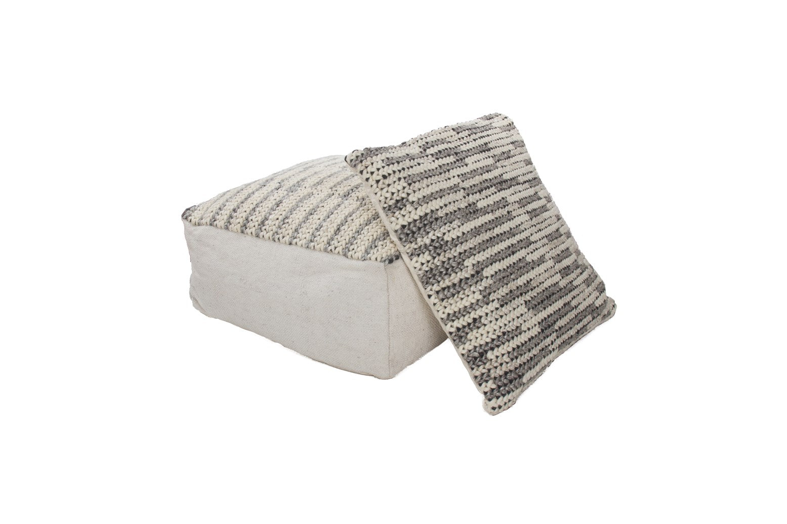 kayoom-shaun-510-sitzkissen-set-handgefertigt-aus-polyester-baumwolle-grau image 1