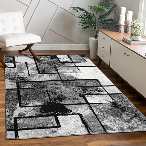paco-home-metro-teppich-kurzflor-abstrakt-schwarz-grau-80x150-cm image 7