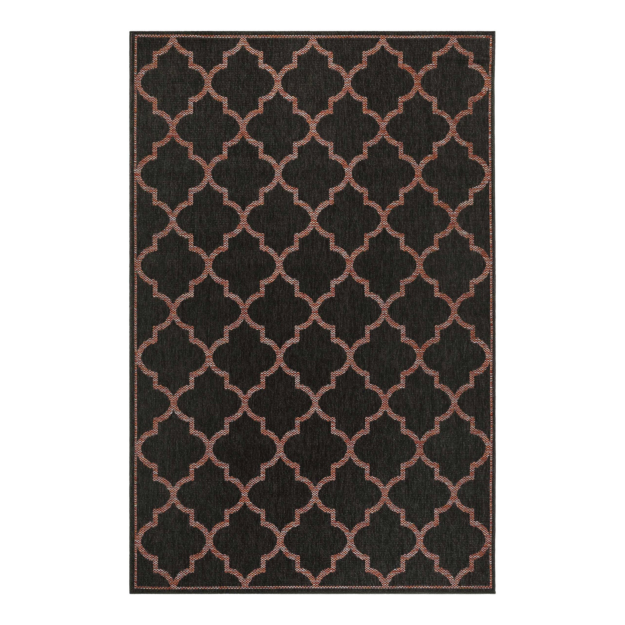 weconhome-outdoor-teppich-gleamy-anthrazit-rot-gewebt-100-polypropylen-5-mm-flor image 1