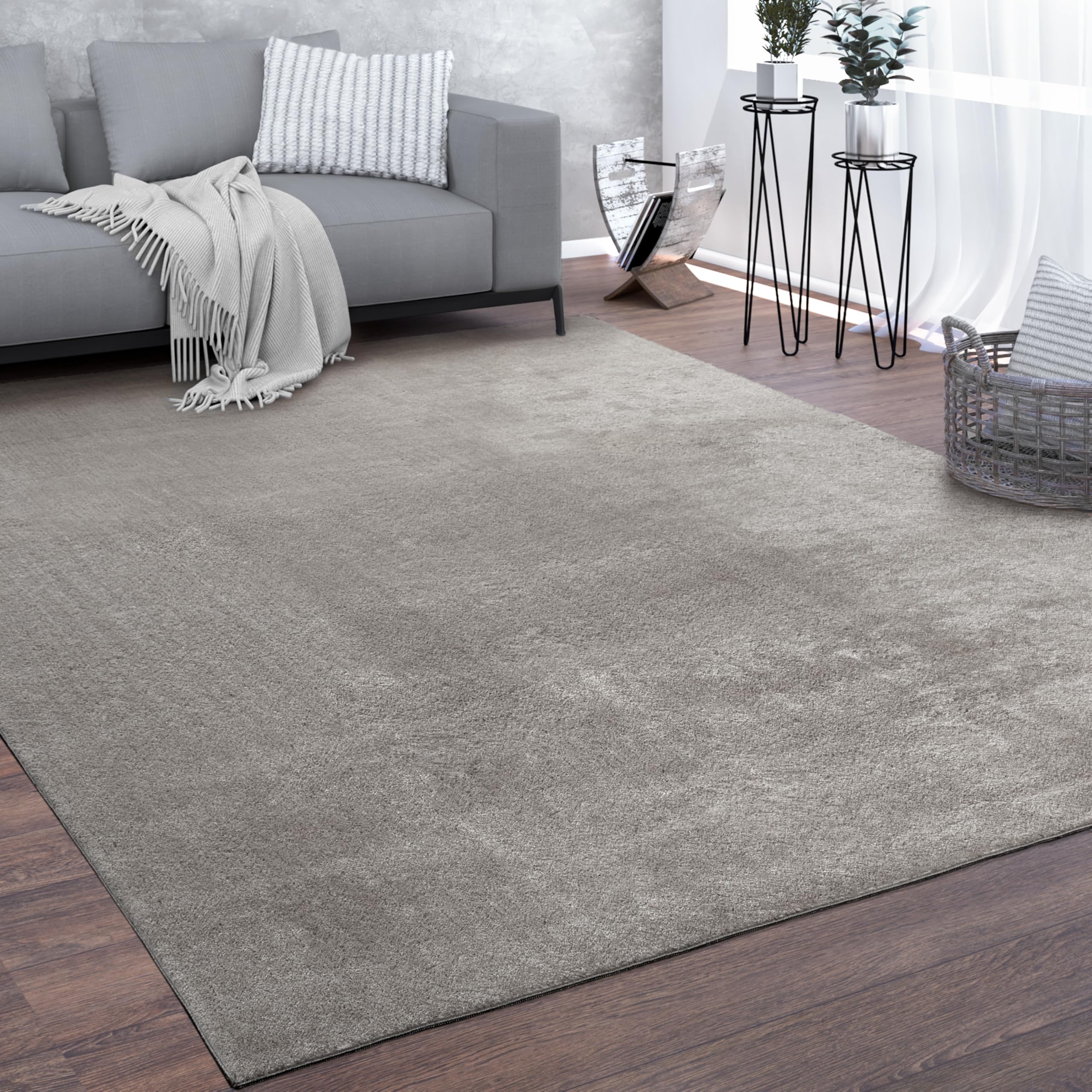 paco-home-kurzflor-teppich-style-grau-120x170-cm image 1