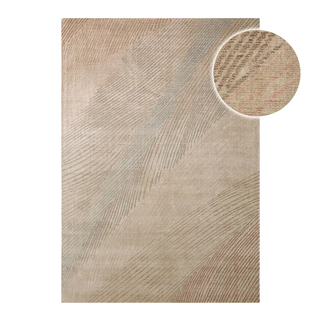 weconhome-kurzflorteppich-skai-beige-viskose-schurwolle-handgetuftet image 1