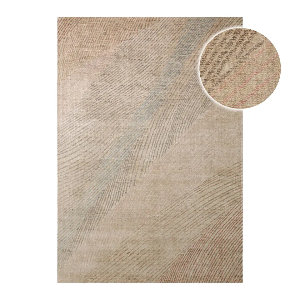 weconhome-kurzflorteppich-skai-beige-viskose-schurwolle-handgetuftet image 1