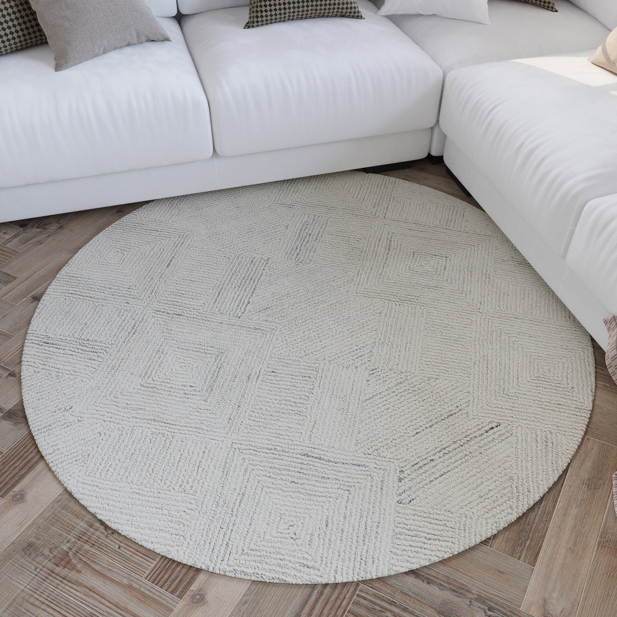 weconhome-hamptons-thirtythree-kurzflor-teppich-rund-elfenbein-handgetuftet-schu image 2