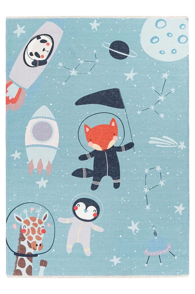 kayoom-joanna-610-spaceblau-kinderteppich-115x170-cm-vintage-design image 1