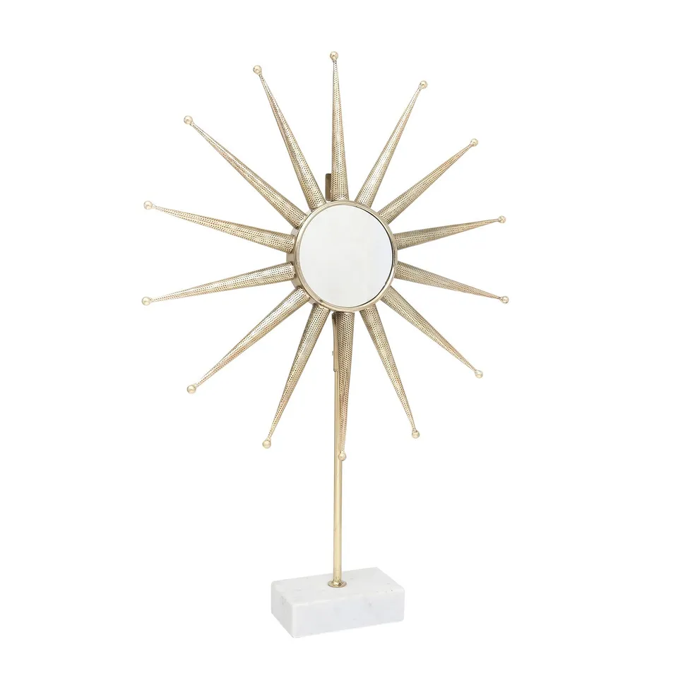 kayoom-skulptur-ajey-487-deko-figur-mit-spiegel-in-gold-wei image 1