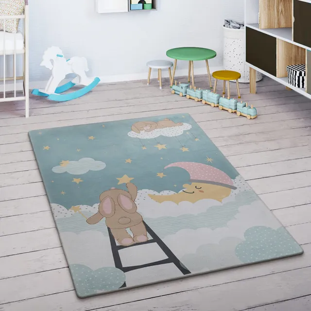 paco-home-kinder-spielmatte-teppich-155x230-cm-sterne-t-rkis-creme-rosa image 1