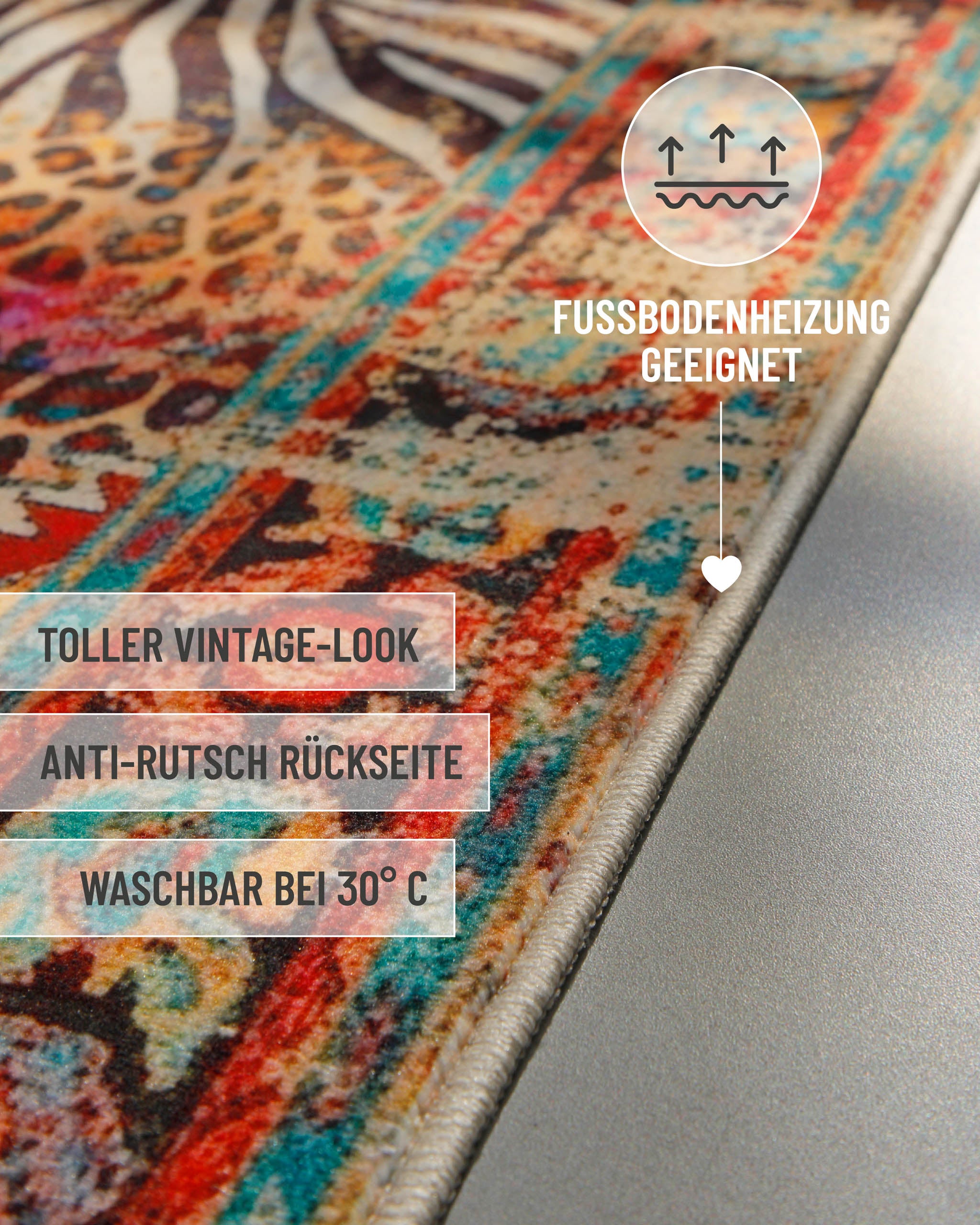 weconhome-vintage-badteppich-eckig-multi-boho-safari-animal-print image 5