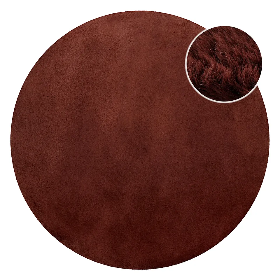 weconhome-basics-kunstfell-teppich-anna-rund-bordeaux image 1