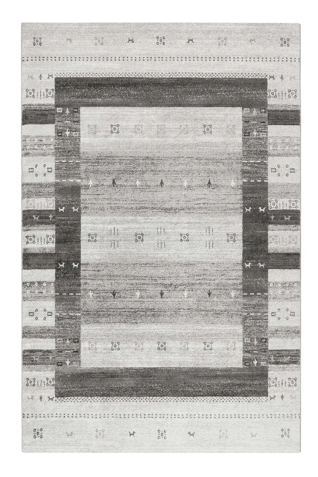 weconhome-kurzflor-teppich-igor-grau-silber-eckig-gewebt image 1