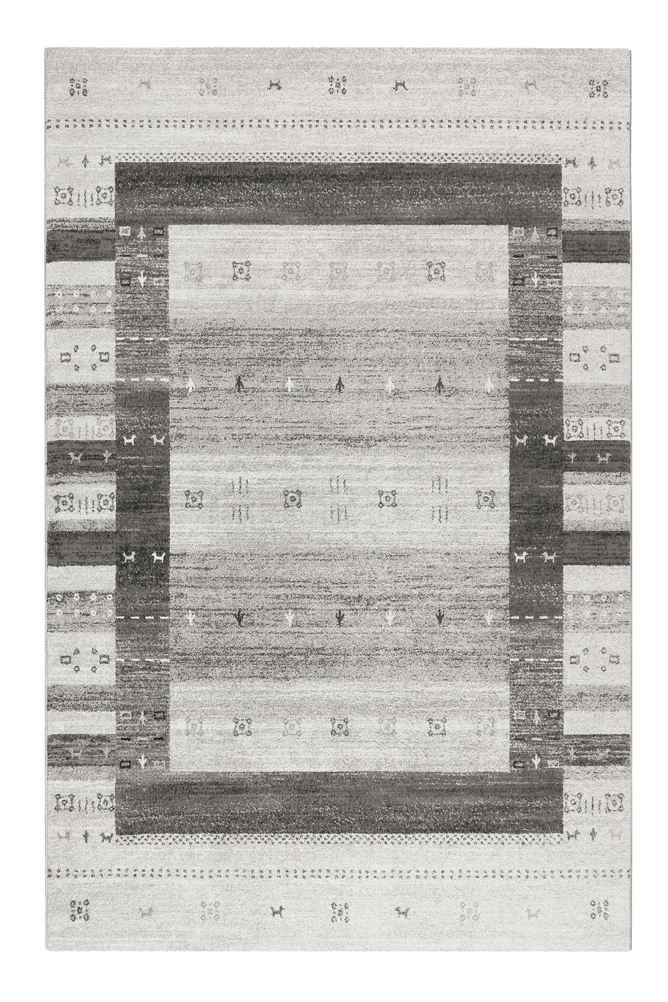 weconhome-kurzflor-teppich-igor-grau-silber-eckig-gewebt image 1