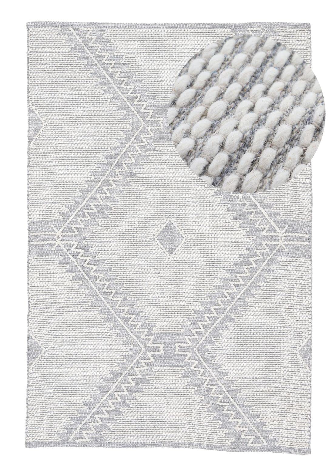 carpetfine-kelim-durry-baumwollteppich-grau-80x150-cm image 1