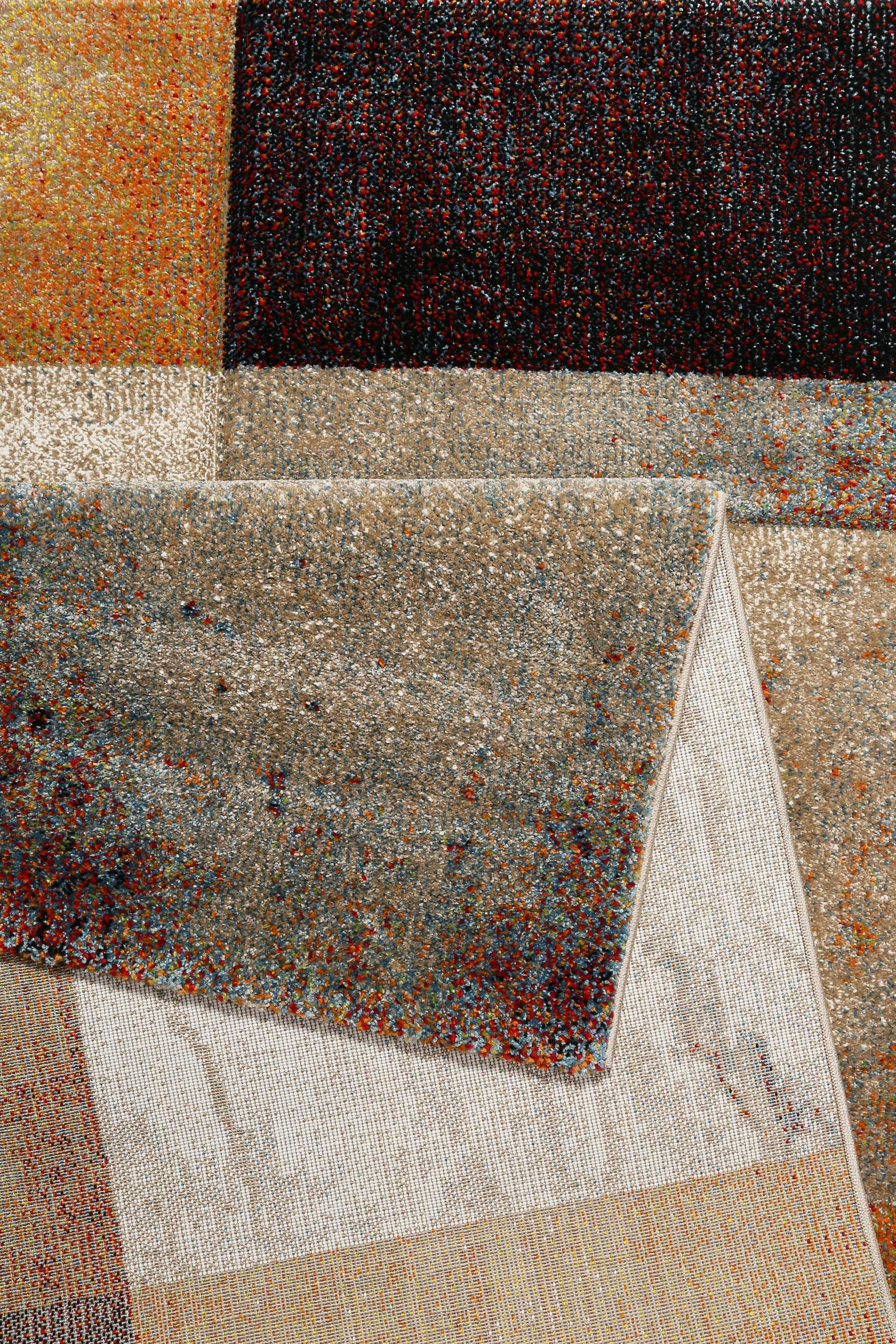 weconhome-mirage-walkman-kurzflor-teppich-beige-taupe-orange image 3