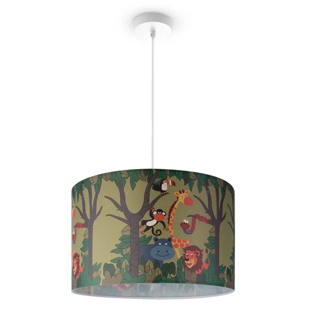 paco-home-h-ngelampe-kinderzimmer-jungle-dschungel-tiere-e27-stoff image 1