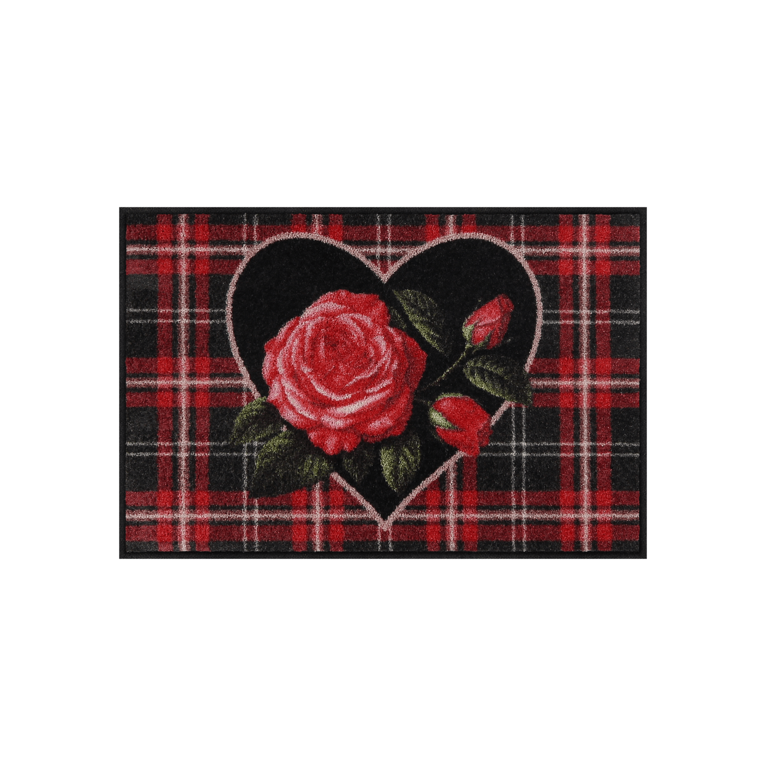 salonloewe-english-rose-black-eingangsmatte-50-x-75-cm-polyamid-rutschfest-wasch image 1