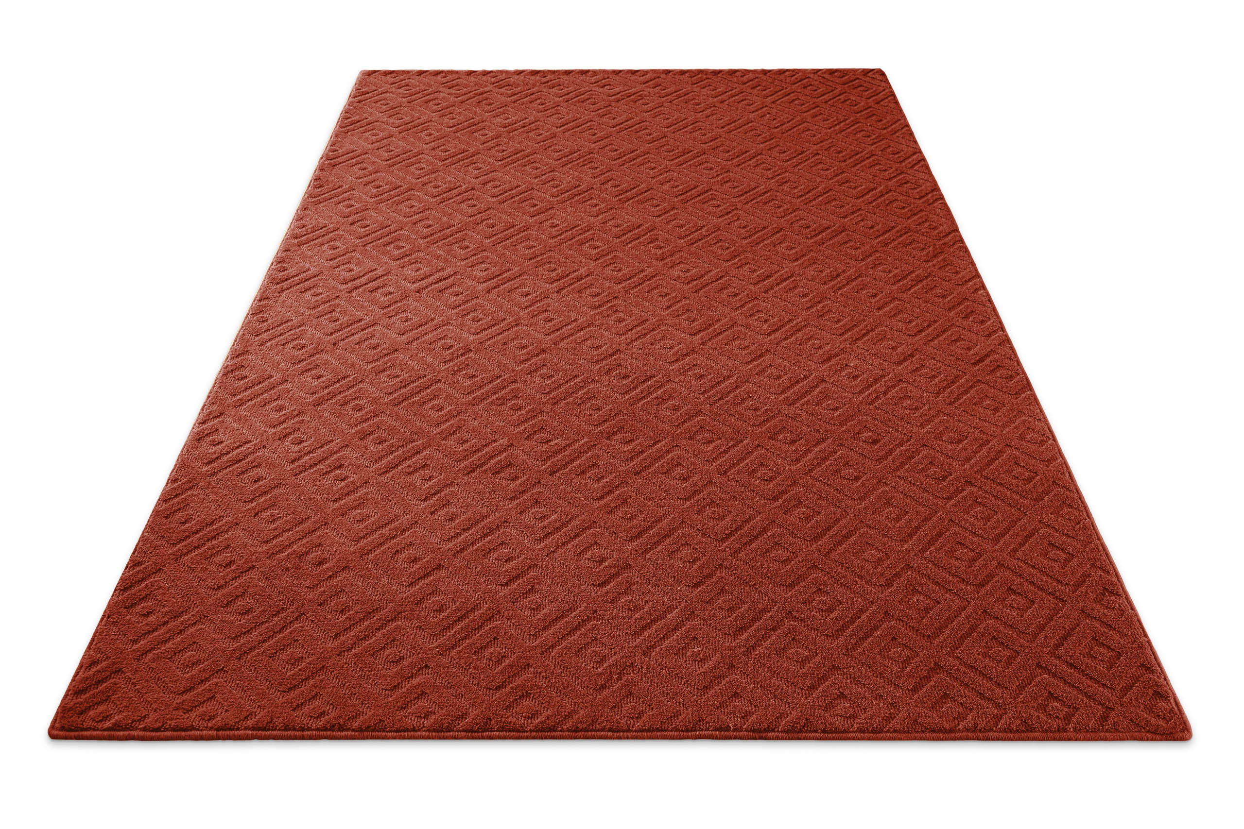 weconhome-kurzflor-teppich-castello-two-schurwolle-kaminrot-handgewebt image 3