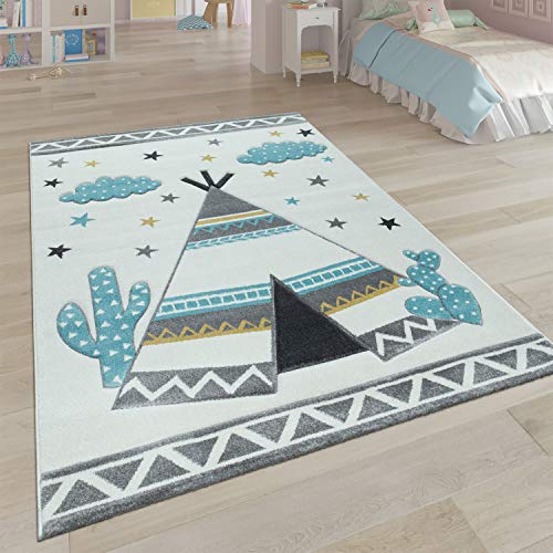 paco-home-kinder-teppich-indianer-zelt-3-d-140x200-cm-cream-grau-pastell image 6