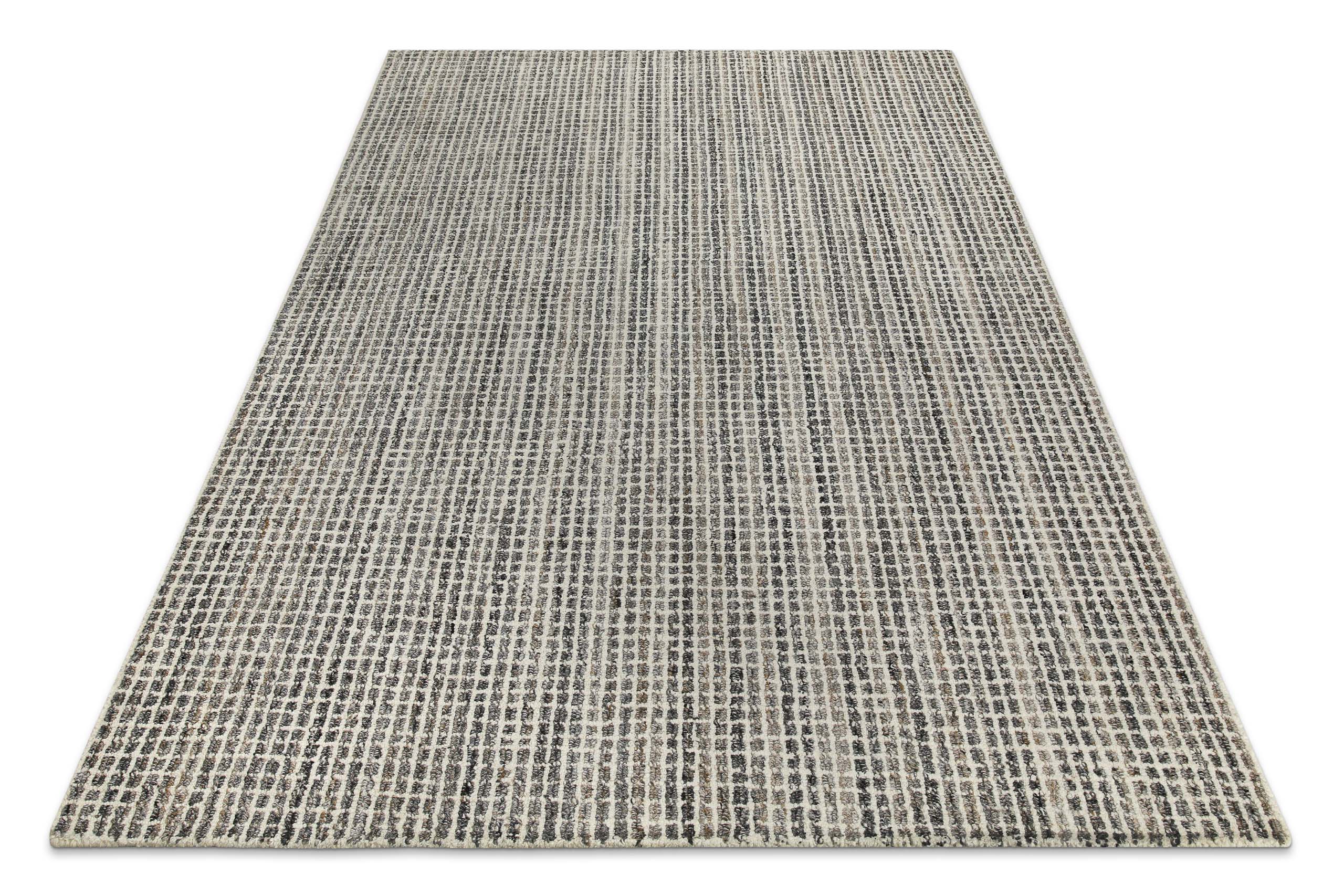 weconhome-hamptons-fourteen-kurzflor-teppich-grau-braun-meliert-karo image 3
