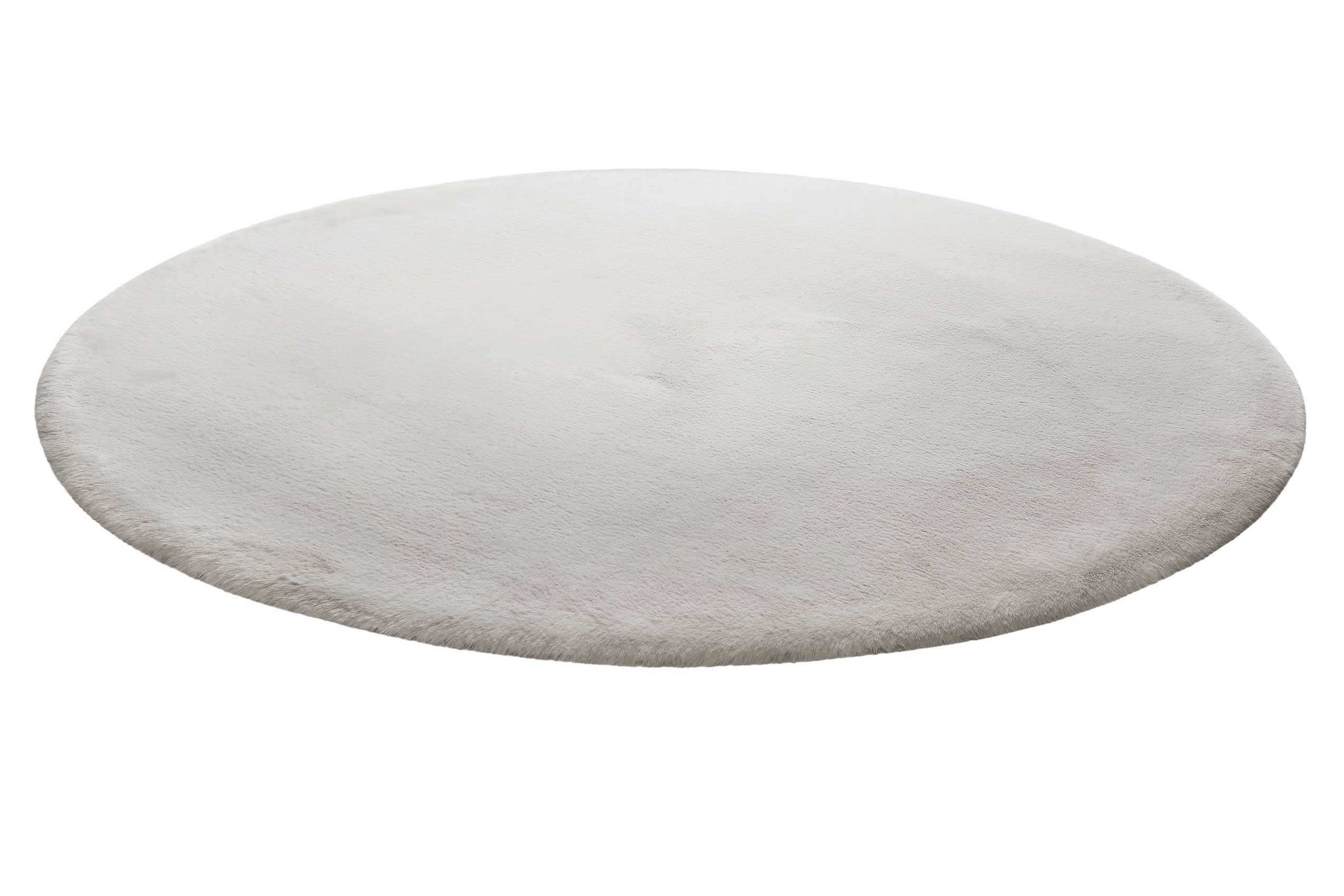 homie-living-vita-teppich-rund-hellgrau-kunstfell-flauschig image 2