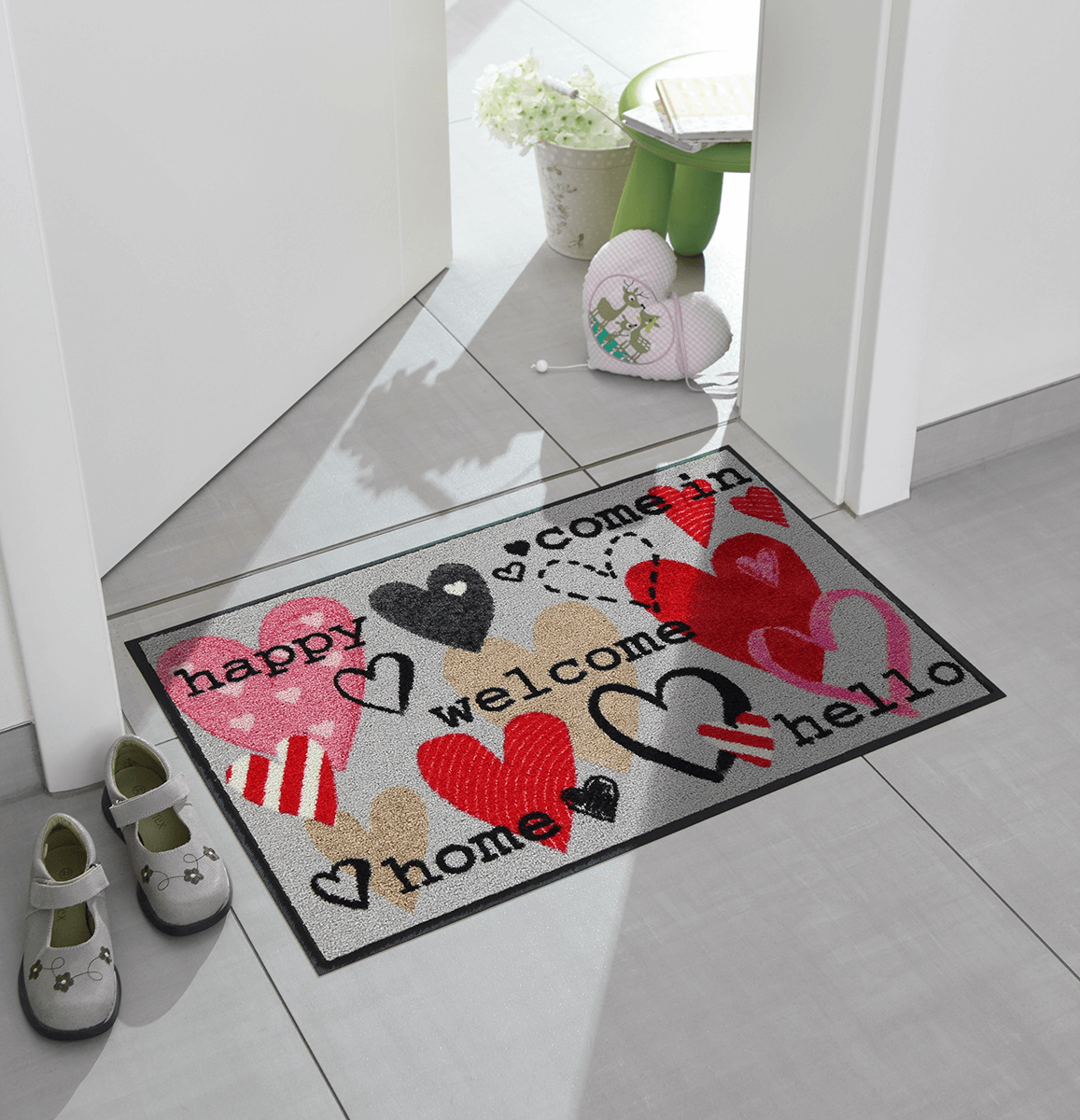 salonloewe-happy-hearts-eingangsmatte-50-x-75-cm-polyamid-rutschfest-waschbar image 2