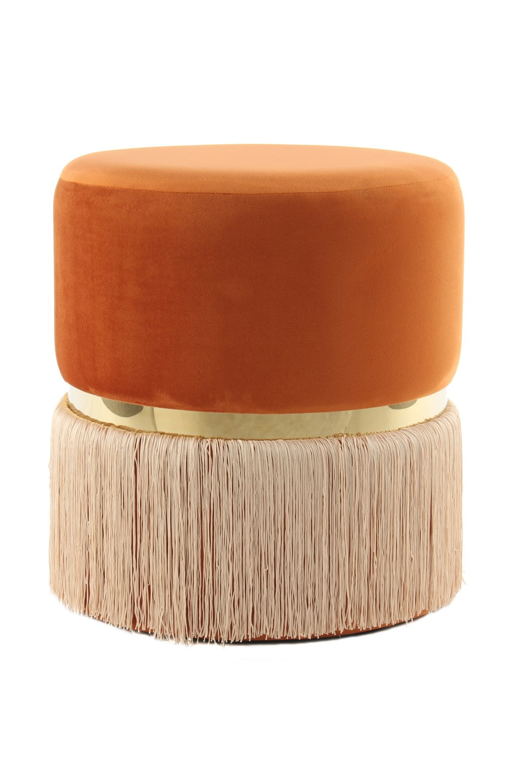 kayoom-hocker-rebecca-825-runder-fransenhocker-mit-samtweichem-bezug-und-metallr image 8