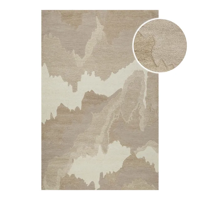 weconhome-kurzflorteppich-carlo-braun-multi-aus-100-schurwolle-handgetuftet-10-m image 1