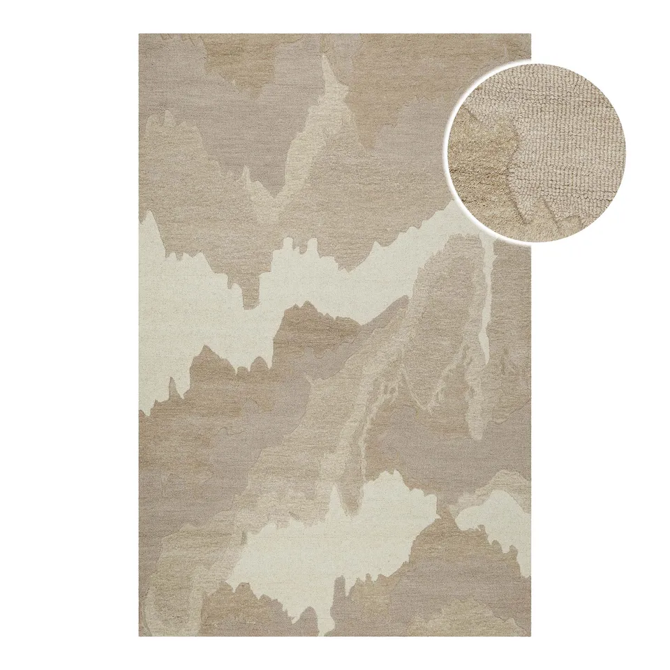 weconhome-kurzflorteppich-carlo-braun-multi-aus-100-schurwolle-handgetuftet-10-m image 1