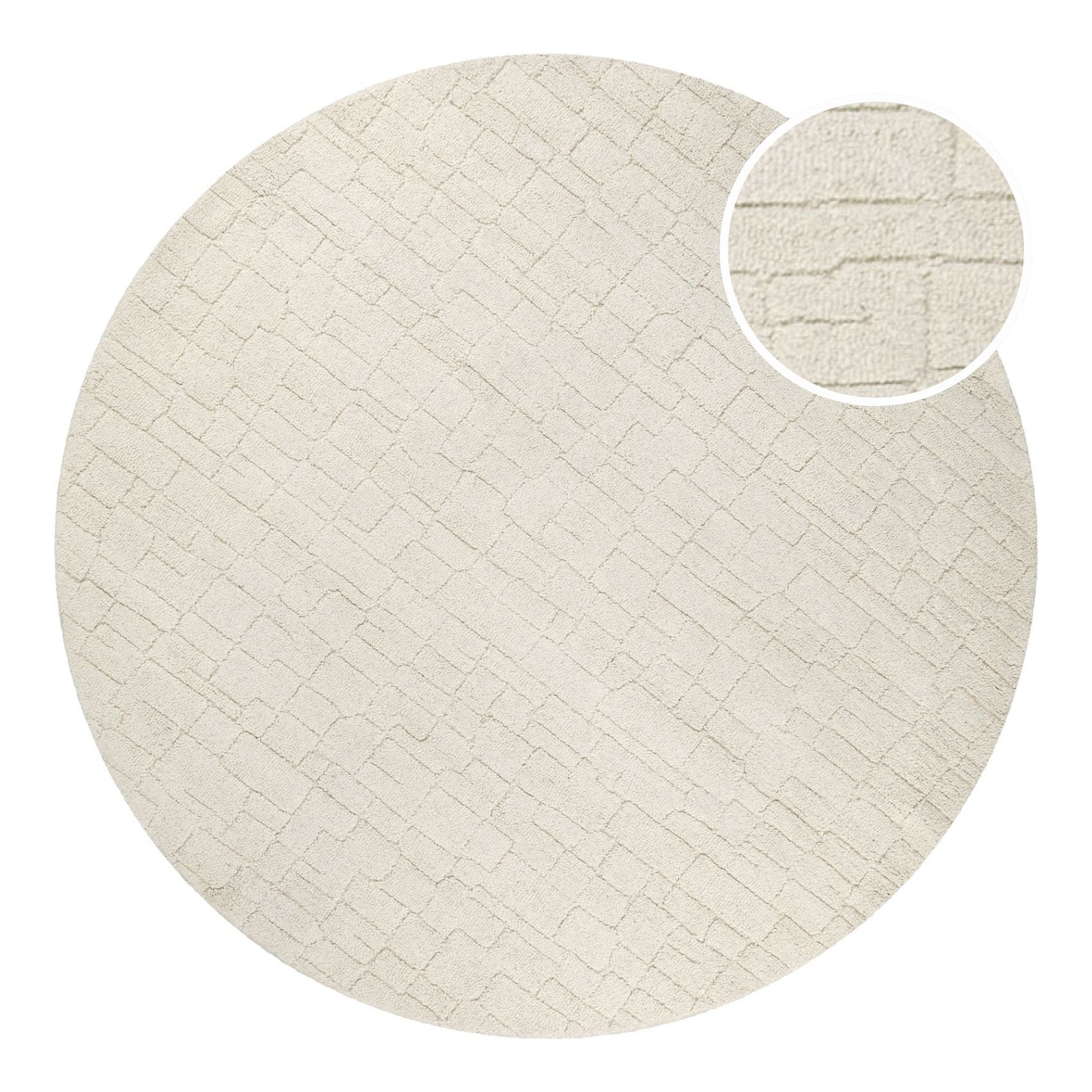 weconhome-hamptons-thirtyone-kurzflor-teppich-rund-creme-wei-handgetuftet-abstra image 1