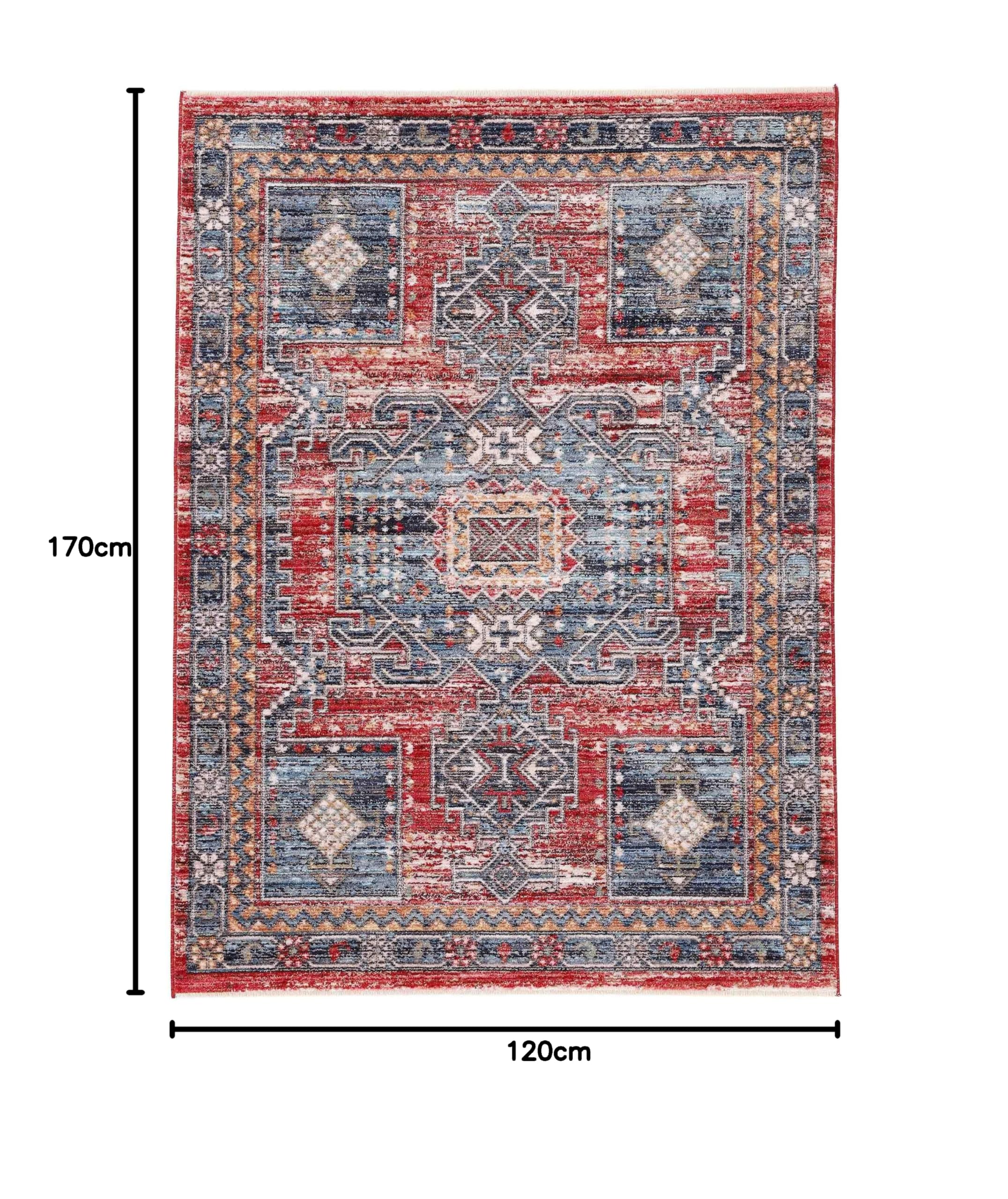carpetfine-teppich-phoenix-rot-120x170-cm-moderner-vintage-teppich-f-r-wohn-und- image 2
