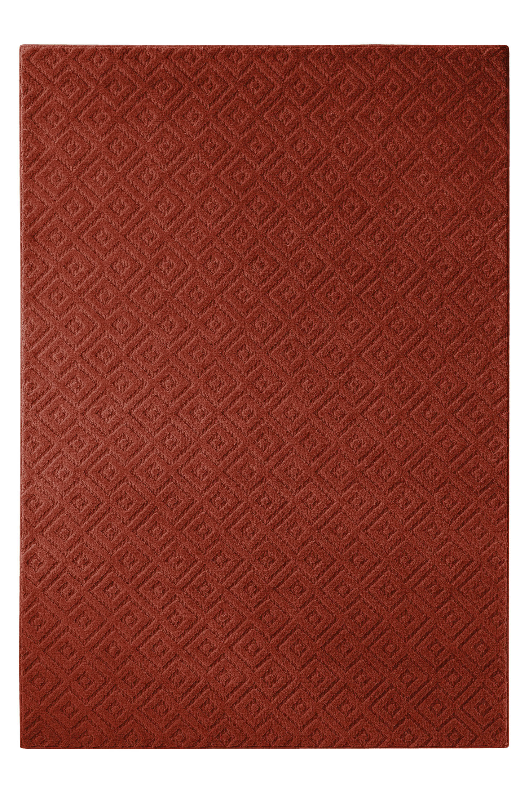 weconhome-kurzflor-teppich-castello-two-schurwolle-kaminrot-handgewebt image 2