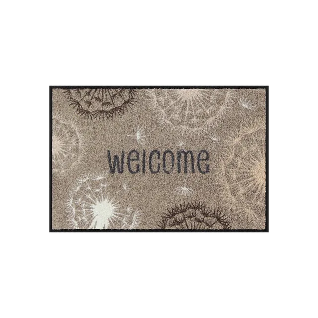 salonloewe-dandelion-welcome-beige-eingangsmatte-50-x-75-cm-pusteblumen-design-s image 1