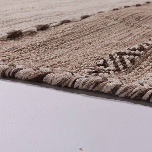 paco-home-kelim-teppich-60x110-cm-beige-handgewebter-baumwollteppich-mit-fransen image 8
