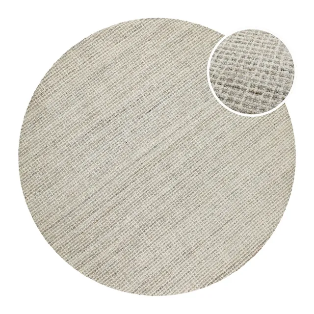 weconhome-hamptons-fourteen-kurzflor-teppich-rund-greige-meliert image 1
