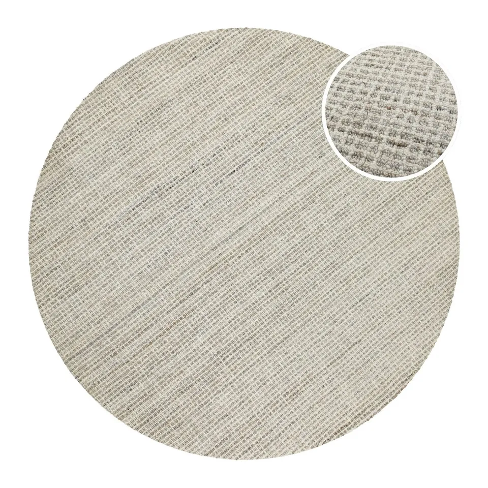 weconhome-hamptons-fourteen-kurzflor-teppich-rund-greige-meliert image 1
