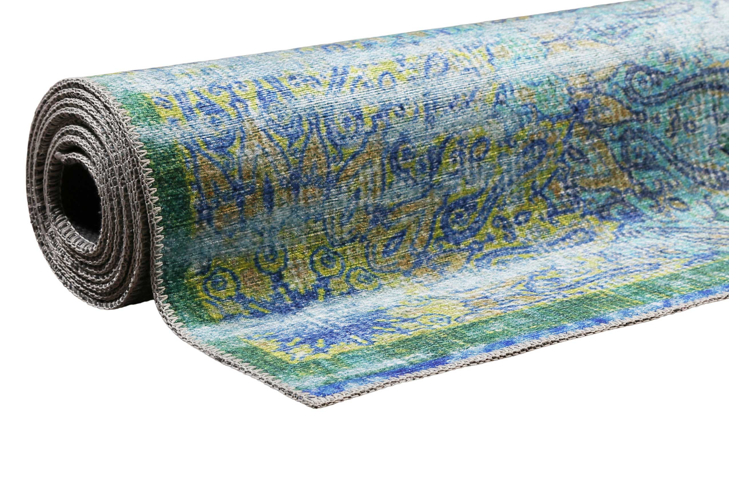 weconhome-teppich-rooftop-t-rkis-vintage-kurzflorteppich-eckig image 7
