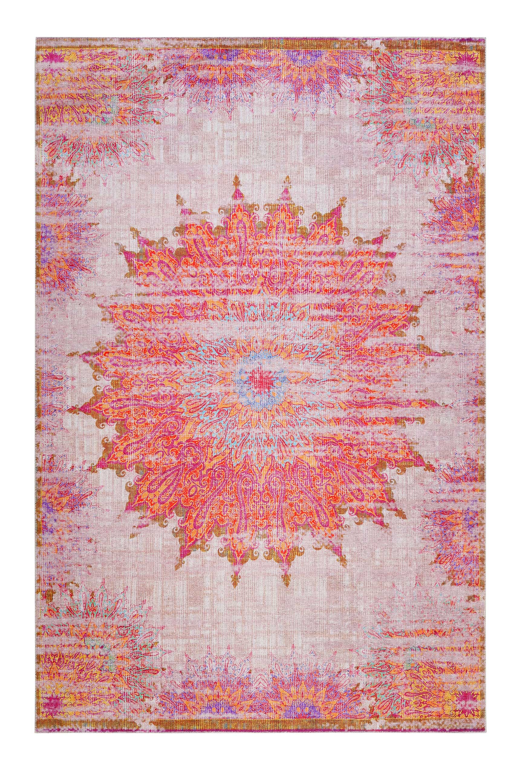 weconhome-sunkissed-vintage-teppich-beige-lila-gelb-blau-gewebt image 1