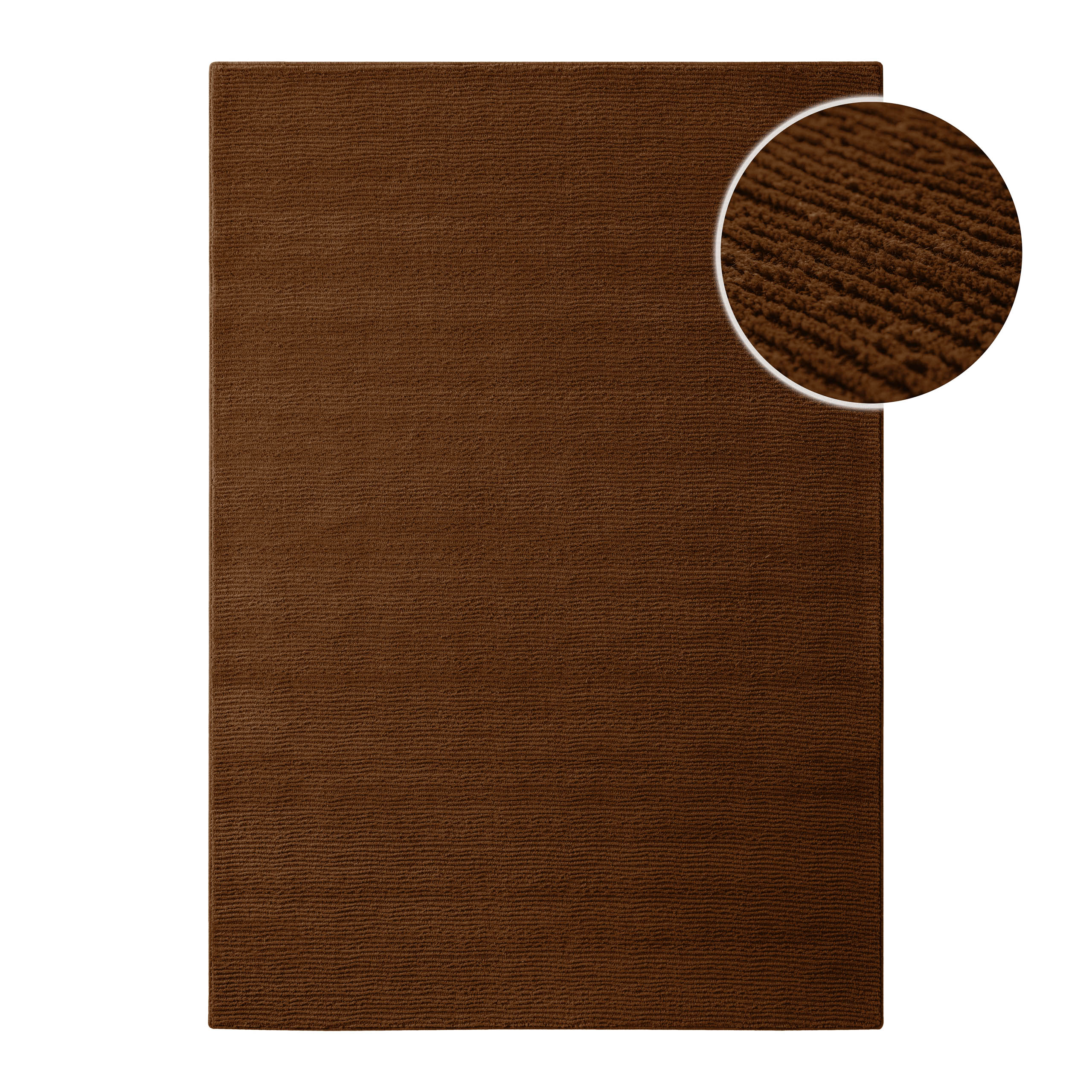 weconhome-kurzflor-teppich-schurwolle-braun-castello-one-handgewebt-hoch-tief-mu image 1