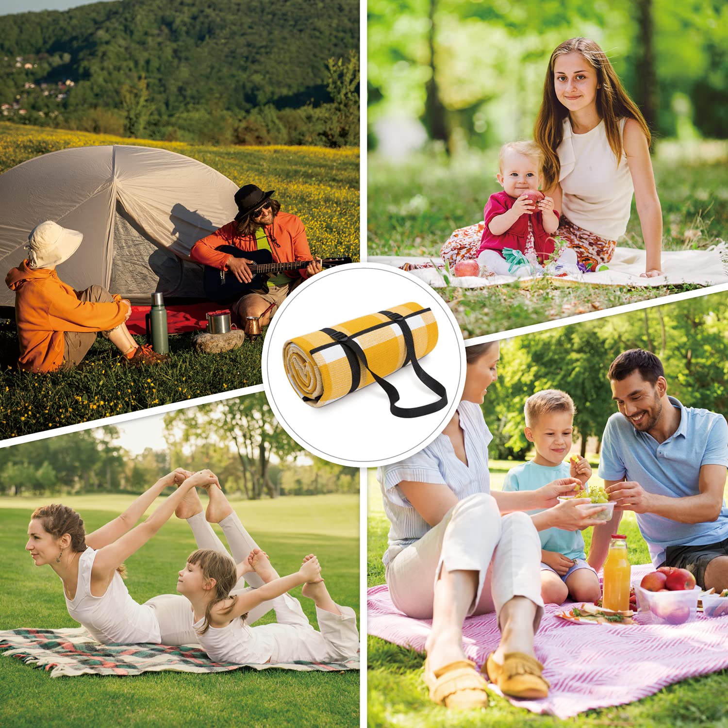 paco-home-picknickdecke-wasserdicht-gelb-2-200x200-cm image 2