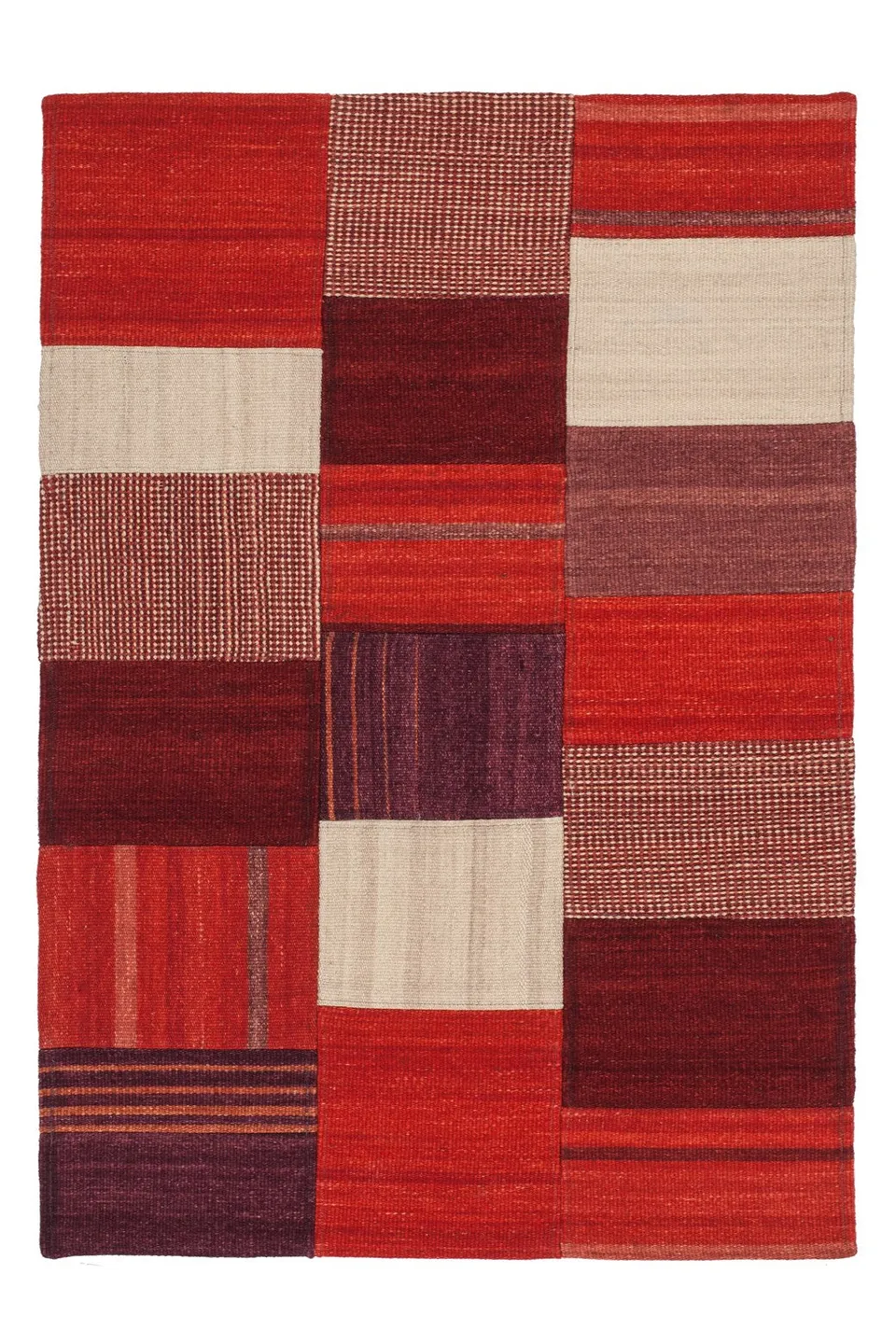 kayoom-radical-230-wollteppich-patchwork-design-jacquard-kilim-einzelst-ck image 1