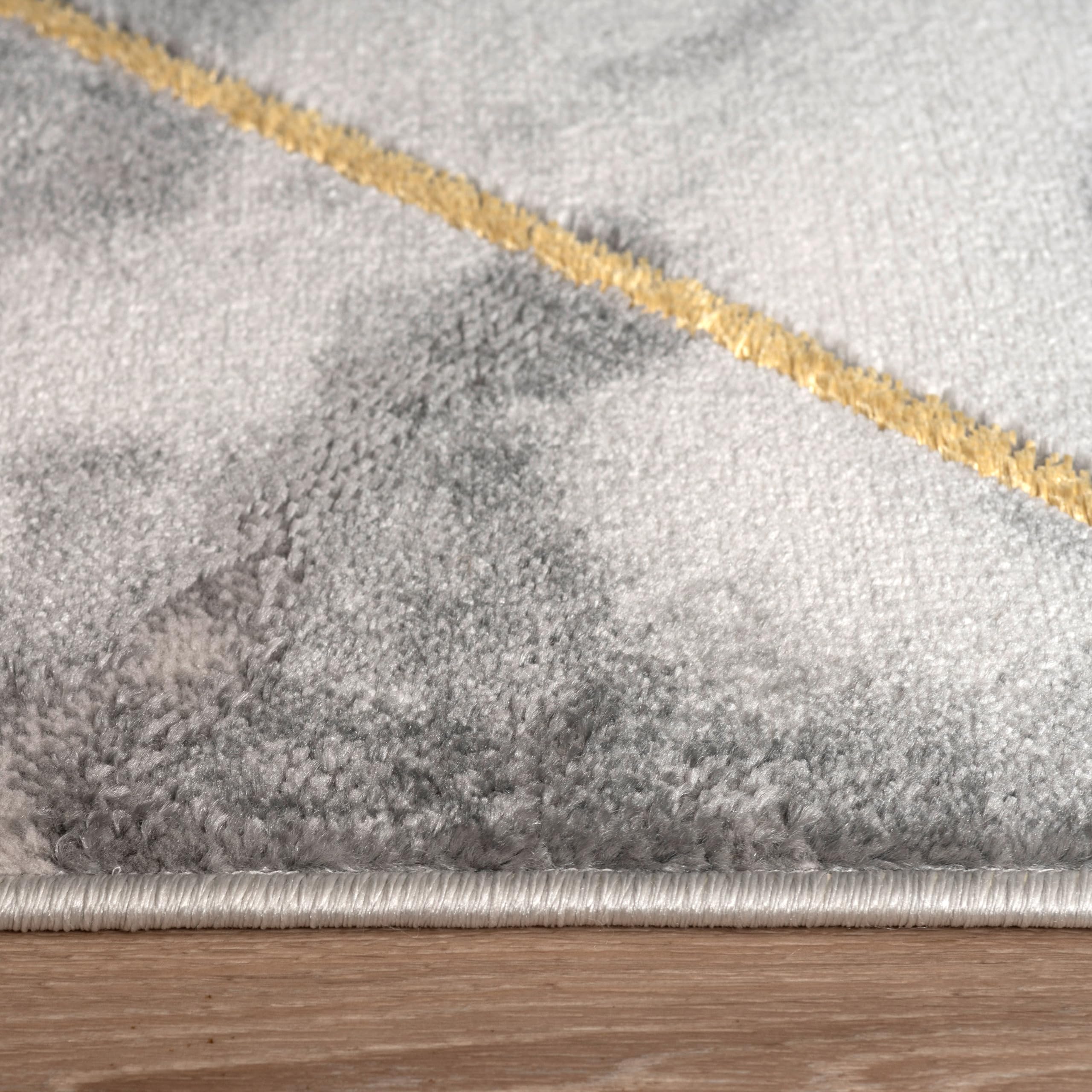 paco-home-brilliance-wohnzimmer-teppich-80x150-cm-gold-4-marmor-optik-kurzflor image 2