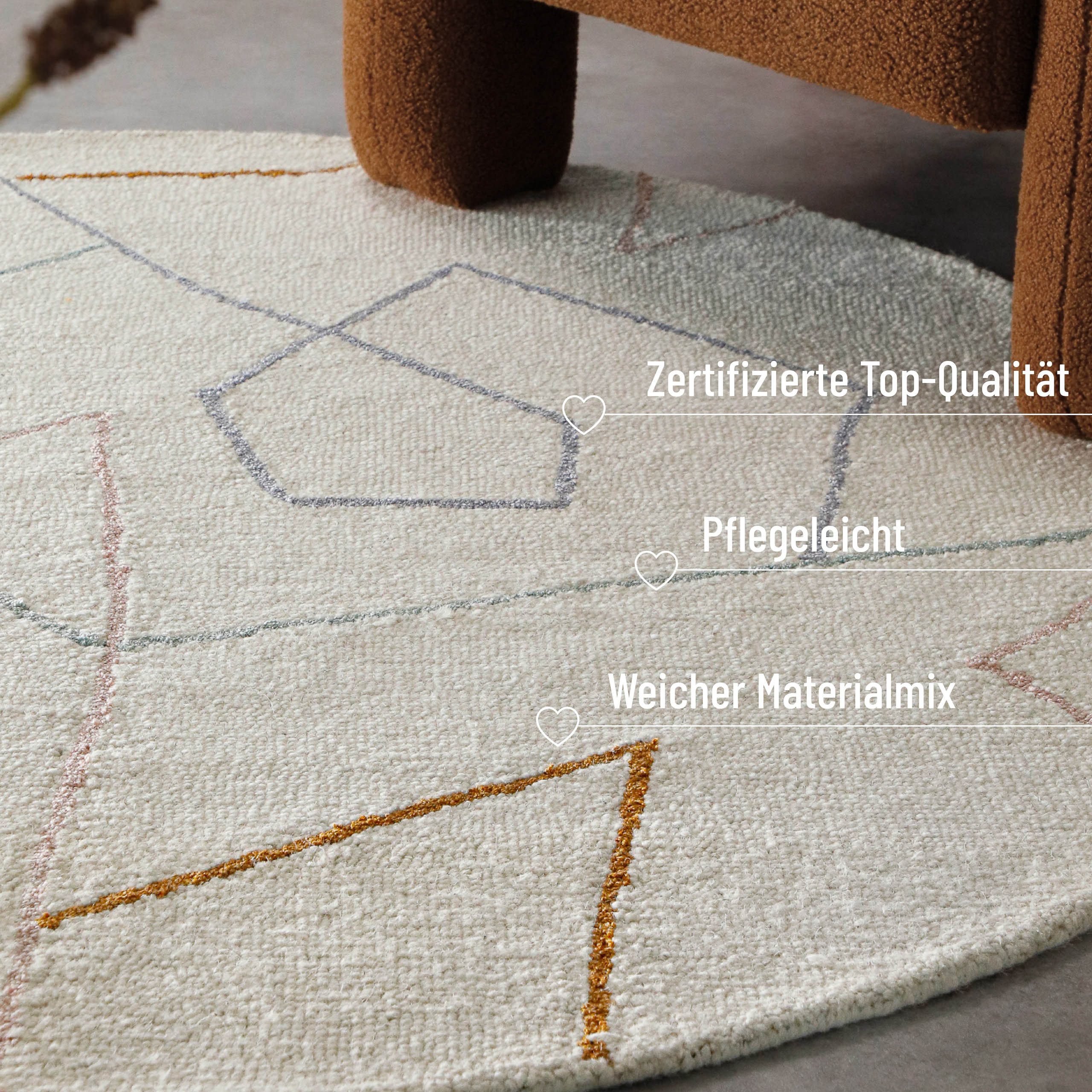 weconhome-kurzflorteppich-rund-creme-wei-nox-aus-schurwolle image 4