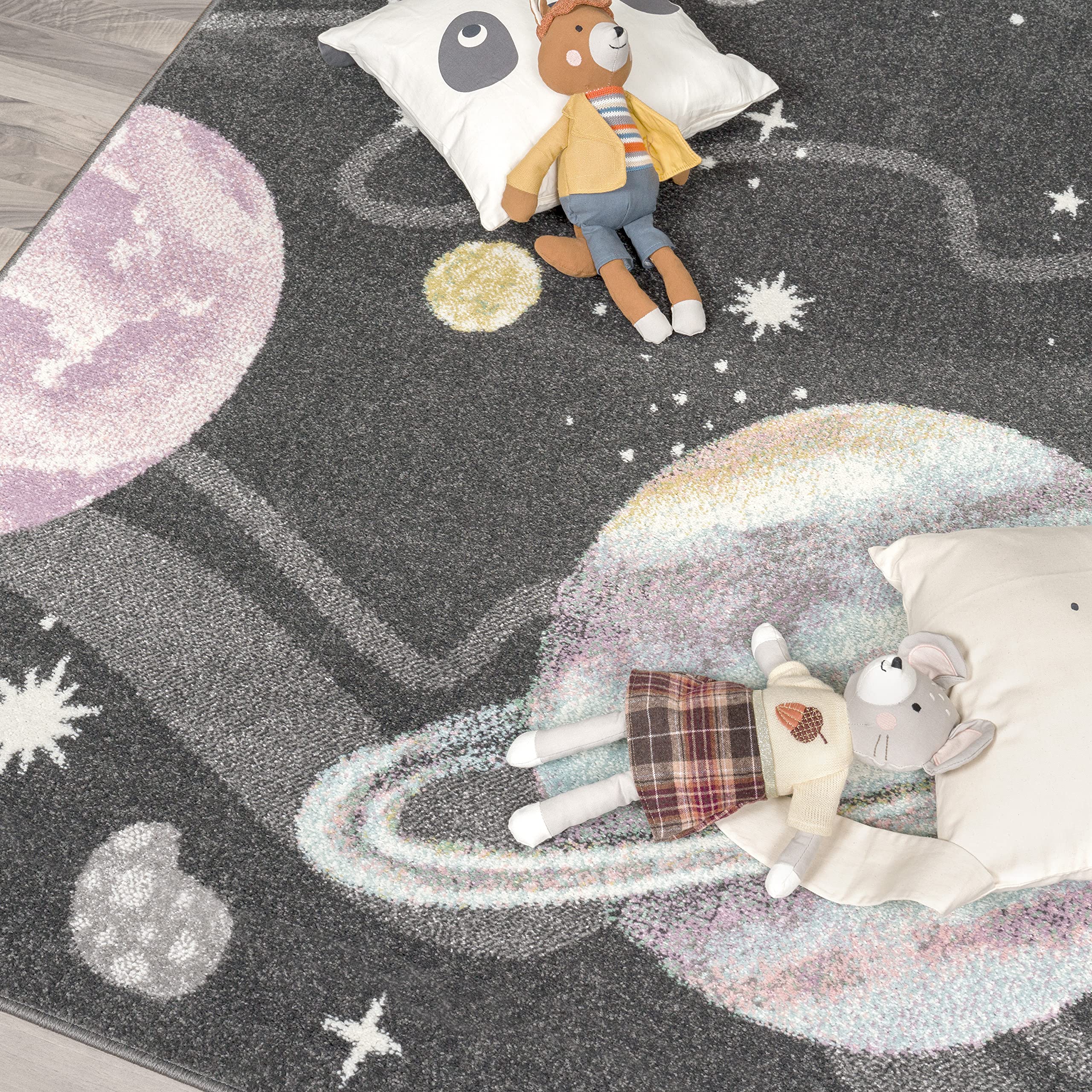 paco-home-kinderteppich-weltraum-planeten-rund-160-cm-anthrazit image 3