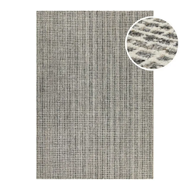 weconhome-hamptons-fourteen-kurzflor-teppich-grau-braun-meliert-karo image 1